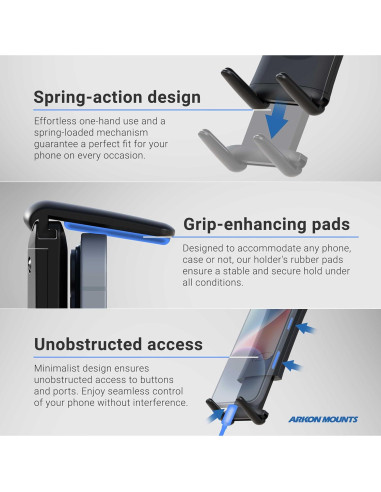 Soporte para teléfono Arkon Slim-Grip Ultra para iPhone y Galaxy