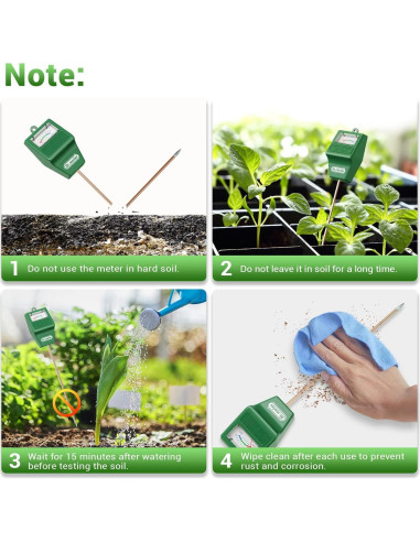 Medidor de Humedad de Suelo Dr.meter S10, Sin Baterías, Verde