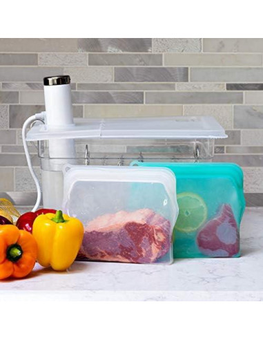 Bolsas de Almacenamiento Reutilizables BluePerlOne 1.89L - Silicona