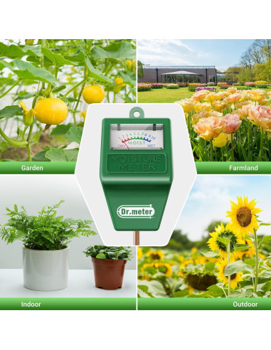Medidor de Humedad de Suelo Dr.meter S10, Sin Baterías, Verde
