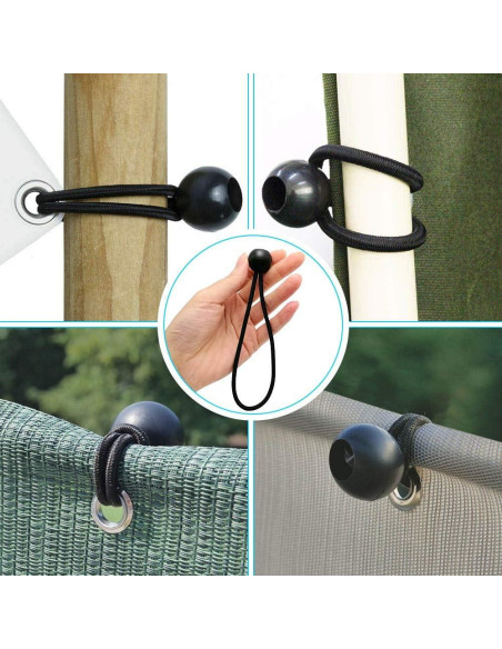 24 Clips de Lona y Cuerdas de Bungee CLIO 6 Pulgadas