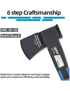 Hacha de Camping DESHIL 35.56 cm Acero Carbono Mango Nylon 2