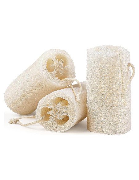 Esponja Exfoliante de Lufa Natural COZZLOMY - Set de 3 Piezas 12.7 cm