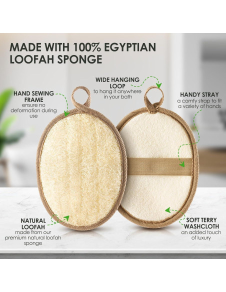 Esponja Exfoliante de Lufa Natural RIYNIBIY - 2 Piezas Esponja Exfoliante de Lufa Natural RIYNIBIY - 2 Piezas