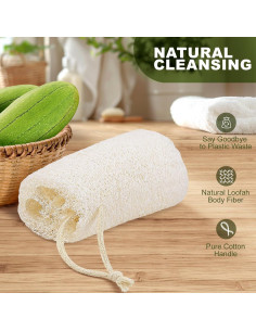 Esponja Exfoliante de Lufa Natural COZZLOMY - Set de 3 Piezas 12.7 cm 2