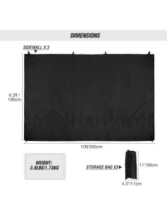 Pared Lateral Instantánea REDCAMP para Carpa 3 Piezas 300x190cm 2