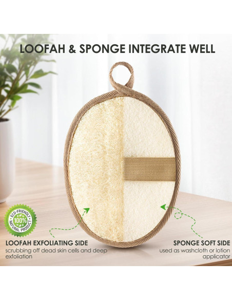 Esponja Exfoliante de Lufa Natural RIYNIBIY - 2 Piezas Esponja Exfoliante de Lufa Natural RIYNIBIY - 2 Piezas
