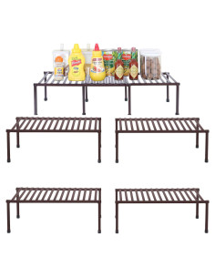 Estante de Cocina Expandible STORAGE MANIAC 4 Niveles Metal Marrón