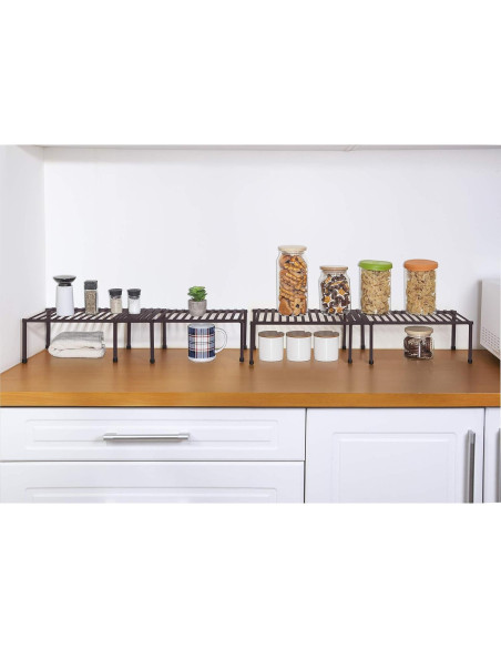 Estante de Cocina Expandible STORAGE MANIAC 4 Niveles Metal Marrón Estante de Cocina Expandible STORAGE MANIAC 4 Niveles Metal Marrón