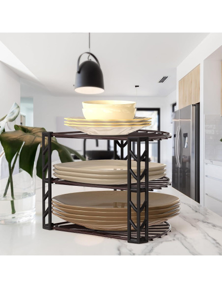 Organizador de Estante de Esquina 3 Niveles Simple Houseware Bronce