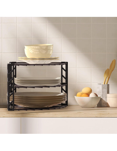 Organizador de Estante de Esquina 3 Niveles Simple Houseware Bronce