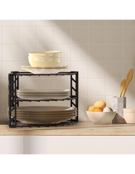 Organizador de Estante de Esquina 3 Niveles Simple Houseware Bronce