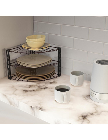 Organizador de Estante de Esquina 3 Niveles Simple Houseware Bronce