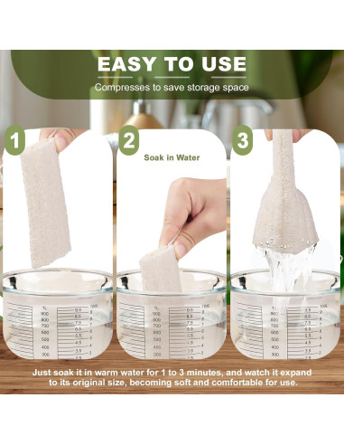 Esponja Exfoliante de Lufa Natural COZZLOMY - Set de 3 Piezas 12.7 cm