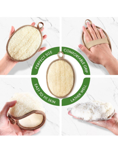 Esponja Exfoliante de Lufa Natural RIYNIBIY - 2 Piezas