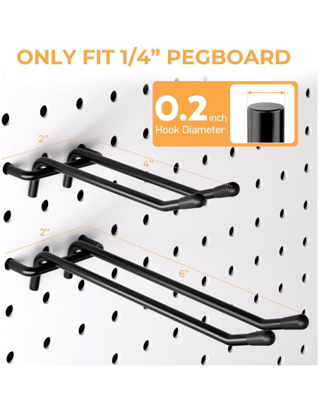 Ganchos de Tablero de Clavos INCLY 36 Piezas 10.16/15.24 cm