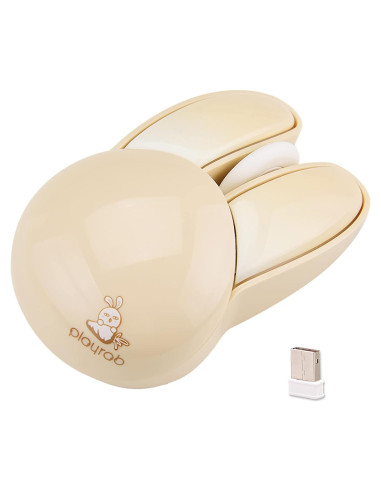 Ratón Inalámbrico Lomiluskr Conejito Beige 1200 DPI
