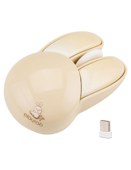 Ratón Inalámbrico Lomiluskr Conejito Beige 1200 DPI