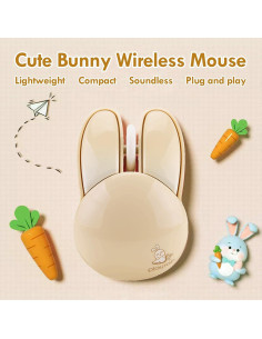 Ratón Inalámbrico Lomiluskr Conejito Beige 1200 DPI 2