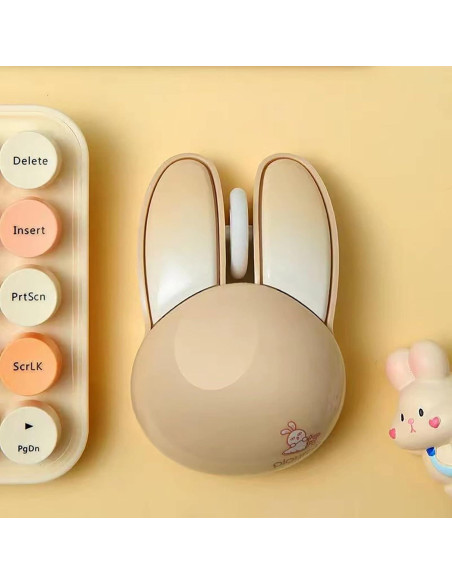 Ratón Inalámbrico Lomiluskr Conejito Beige 1200 DPI