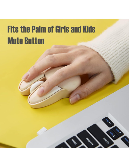 Ratón Inalámbrico Lomiluskr Conejito Beige 1200 DPI