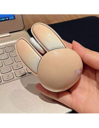 Ratón Inalámbrico Lomiluskr Conejito Beige 1200 DPI