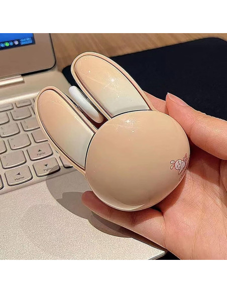 Ratón Inalámbrico Lomiluskr Conejito Beige 1200 DPI