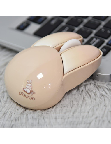 Ratón Inalámbrico Lomiluskr Conejito Beige 1200 DPI