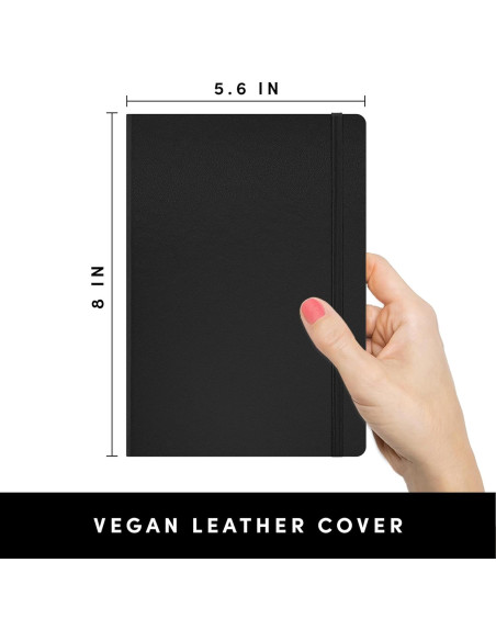 Cuaderno en Blanco PAPERAGE 160 Páginas Tapa Dura Negro