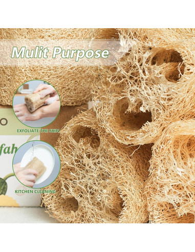 Esponja de Lufa Natural 6-Pack 10 cm Exfoliante Ecológica