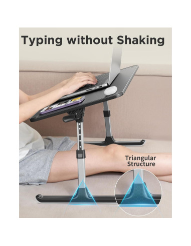 Mesa de Cama SAIJI para Laptop Ajustable Plegable 60x63.5cm Negro