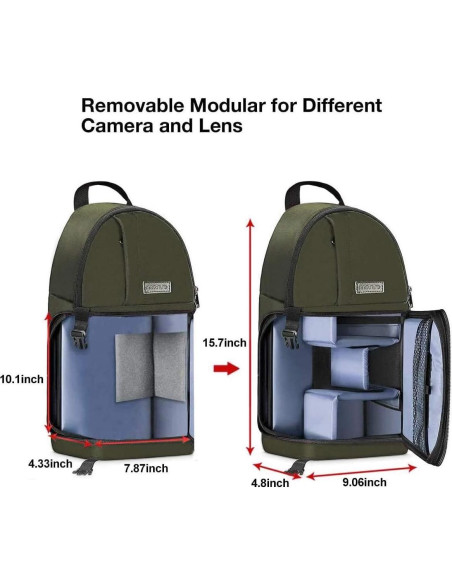 Bolsa de Mensajero MOSISO para Cámara DSLR/SLR/Mirrorless Verde