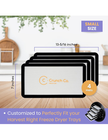 Alfombrillas de Silicona Crunch Co. para Deshidratador Harvest Right - 4 Piezas