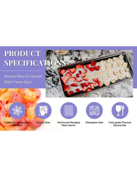 Alfombrillas de Silicona Crunch Co. para Deshidratador Harvest Right - 4 Piezas