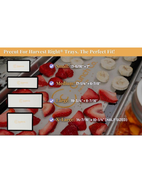 Alfombrillas de Silicona Crunch Co. para Deshidratador Harvest Right - 4 Piezas