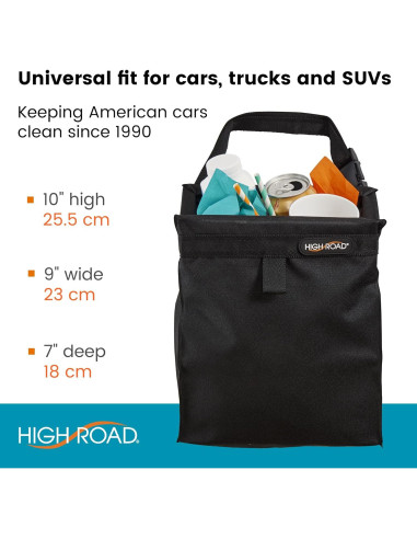 Bolsa de Basura para Auto TrashStash Impermeable 3 Galones Negro