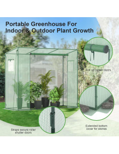 Invernadero Pequeño Phonjoroo 198x76x170 cm con Ventanas 2