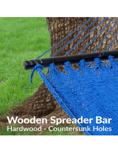 Hamaca Doble Sunnydaze de Poliester Suave Azul 272 kg 2