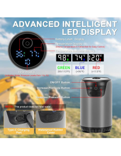 Ducha Portátil NOVCAPAR 8000mAh con Pantalla LED IPX8 2