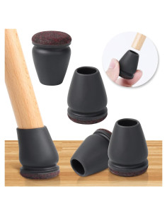 16 Protectores de Suelo para Patas de Sillas GAGUIUP - Negro