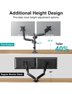 Soporte Doble para Monitor MOUNT PRO 13-32" Ajustable Negro 2