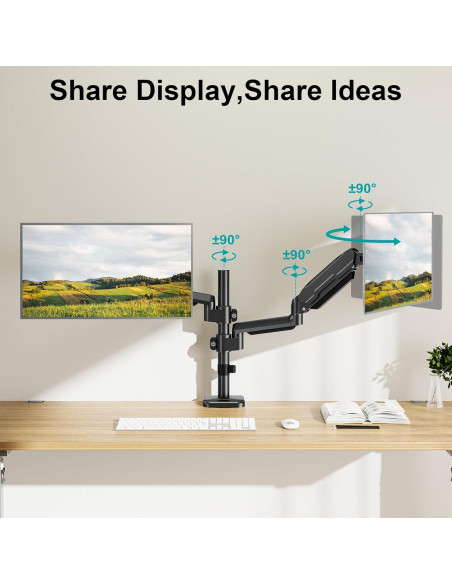 Soporte Doble para Monitor MOUNT PRO 13-32" Ajustable Negro