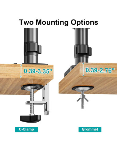 Soporte Doble para Monitor MOUNT PRO 13-32" Ajustable Negro