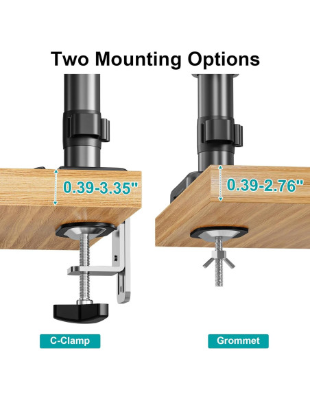Soporte Doble para Monitor MOUNT PRO 13-32" Ajustable Negro