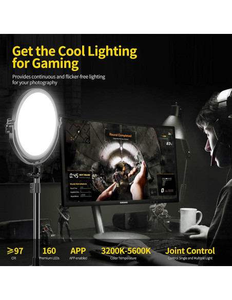 Luz LED de Video GVM 10" Bi-Color con Control APP y Difusor Luz LED de Video GVM 10" Bi-Color con Control APP y Difusor