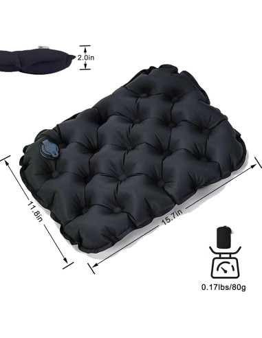 Cojín Inflable Colefunmit SE01 Negro 39.9x30cm Ligero