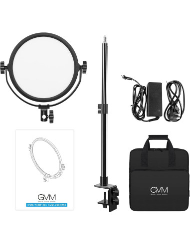 Luz LED de Video GVM 10" Bi-Color con Control APP y Difusor