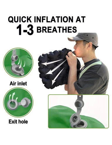 Cojín Inflable Colefunmit SE01 Negro 39.9x30cm Ligero