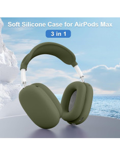 Funda de Silicona 4 en 1 para AirPods Max Polislime Verde Militar 2