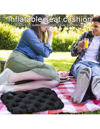Cojín Inflable Colefunmit SE01 Negro 39.9x30cm Ligero